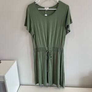NWT Women's Large Olive Green Blouson Dress